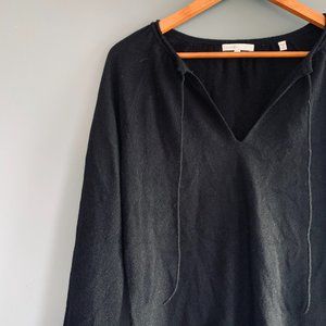 NWT Vince Cashmere Tie Neck Sweater Large Black